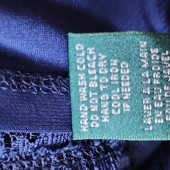 Lauren Ralph Lauren navy blue lace cap sleeve dress-10 - Picture 7 of 8